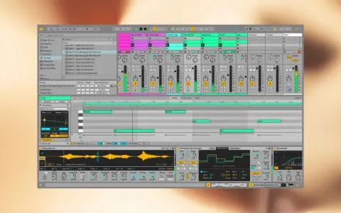 Ableton Beta: Musikproduktion mit digitalen Instrumenten und Effekten. Ein Blick auf die Benutzeroberfläche.