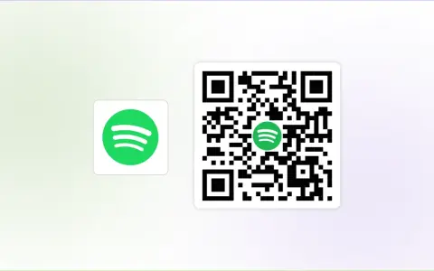 Ein QR-Code mit dem Spotify-Logo, der zu einem Song führt.